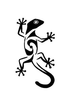 a black and white image of a gecko on a white background with the words, i