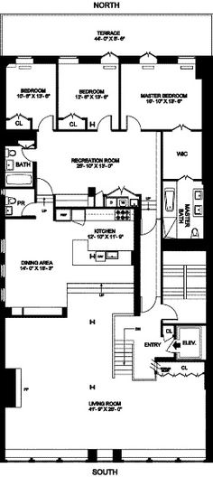 the floor plan for a two story house with three bedroom and one bathroom, including an attached