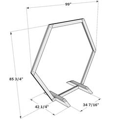 a drawing shows the height and width of an octagonal light fixture, with measurements for each section