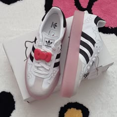 Hello Kitty Sambas Outfit, Hello Kitty Sneakers, Cute Adidas, Hello Kitty Gazelle, Hello Kitty Sambas, Hello Kitty Adidas, Hello Kitty Trainers, Nike Custom Shoes Hello Kitty, Hello Kitty Adidas Shoes