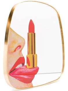 Shop Seletti tongue print mirror Seletti Mirror, Apartment Necessities, Print Mirror, Lipstick Print, Water Closet, Mirror Stickers, Mirror Gold, Artist Gifts, Ring Watch