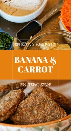 banana and carrot dog treat recipe in a bowl