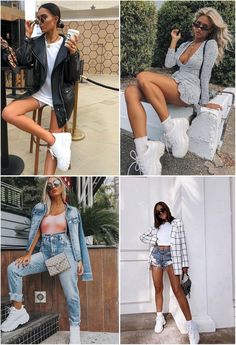 Outfit Tennis Blancos, Chunky White Shoes Outfit, Chunky Tennis Shoes Outfit, Outfit Casual Tenis, Outfits Tenis Blancos, White Chunky Sneakers Outfit, Chunky White Sneakers Outfit, Chunky Trainers Outfit, Chunky Shoes Outfit