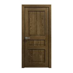 an open wooden door on a white background