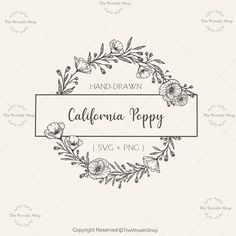 the logo for hand drawn california poppy