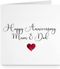 Mum & Dad Happy Anniversary Card Happy Anniversary Mom And Dad, Happy Anniversary Mom Dad, Happy Anniversary To My Husband, Thank You For Birthday Wishes, Happy Anniversary Card, Happy Anniversary Quotes, Anniversary Message, Happy Anniversary Wishes, Happy Birthday Wishes Photos