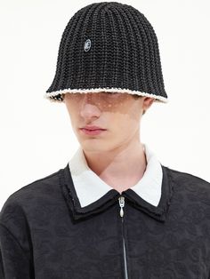 Editor's NotesTRIP LE SENS's trendy crochet bucket is made of light and breathable fabric. It features a stitch detail at the brim line and logo ornament.- Crochet bucket hat- Detachable LE logo ornament- Stitch detail at the brim line- light and breathable fabric- Trendy and unisex itemMeasurements(in.)One size- Circumference: 21.25 in.- Depth: 8.26 in.- Brim: 2.36 in.Composition & Care- 70% Cotton, 30% Paper- Dry cleaning- Do not bleach- Do not tumble dryDesigner- by TRIP LE SENS Casual Woven Bucket Hat With Short Brim, Casual Short Brim Woven Bucket Hat, Casual Black Crochet Hat For Outdoors, Casual Black Crochet Hat For Outdoor, Black Knitted Hat With Curved Brim, Casual Black Crochet Hat With Short Brim, Black Casual Crochet Hat With Short Brim, Black Crochet Hat With Short Brim, Casual Black Crochet Hat For Spring