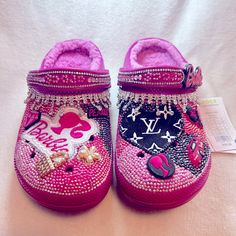 Reposhing This Item I Purchased From @Shajauna_odom. Loved It, But Ready To Rotate For Something New. Never Worn Questions? Leave A Comment Below! Decorated Crocs, Cool Crocs, Custom Barbie, Women's Crocs, Crocs Shoes, Mule Clogs, Mules Shoes