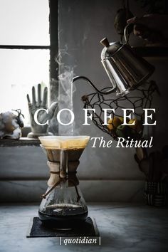 an image of a coffee pot with the caption'coffee the ritual'on it