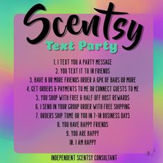 a colorful poster with the words scattery next party written in black on it