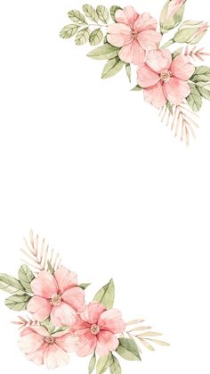 watercolor flowers and leaves on a white background