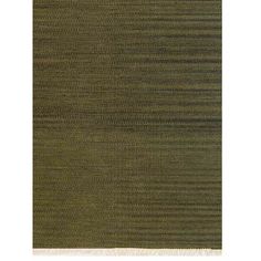 an olive green rug with vertical stripes