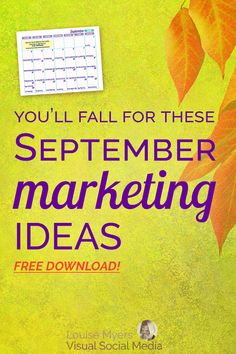 a book cover with the title you'll fall for these september marketing ideas free