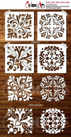 paper cutout templates for laser cutting and stencils - damask designs