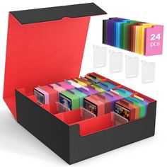 the box contains 24 different colored folders