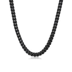 Add a trendy fashion element to your casual-chic looks with this multi-finished black ion-plated solid stainless steel foxtail chain necklace for men. Crafted in solid stainless steel with black ion plate This 6.0mm-wide foxtail chain features polished and satin-finished details for subtle contrast. Great simply worn alone or layered with your other favorite necklace styles This 22.0-inch necklace secures with a lobster claw clasp. Mens Black Necklace, Black Stainless Steel Snake Chain Necklace, Necklace Styles, Chain Necklace For Men, Necklace For Men, Black Necklace, Men Necklace, Lobster Claw, Casual Chic