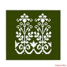 a cross stitch pattern with flowers on it