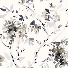 watercolor painting of flowers and leaves on a white background