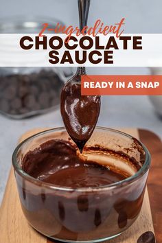 Chocolate sauce in a white bowl with a silver spoon. Crepe Recipe Filling, Best Sauce Recipe, Chocolate Dipping Sauce, Crepe Recipes