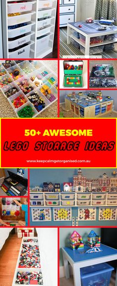 there are many lego storage ideas in this room and it's easy to make