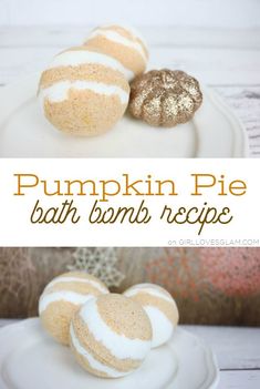 pumpkin pie bath bomb recipe on a white plate