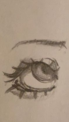 a drawing of an eye with long eyelashes