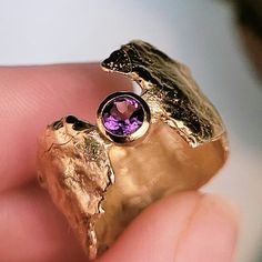 Amethyst & Gold Faerie Tale Ring Luxury Metal Gemstone Rings, Luxury Natural Stone Rings For Gifts, Luxury Handmade Spiritual Rings, Luxury Elegant Hammered Rings, Luxury Handmade Bohemian Ring, Luxury Handmade Rings As Gift, Luxury Handmade Stackable Rings, Luxury Natural Stone Ring, Luxury Handmade Crystal Ring Fine Jewelry