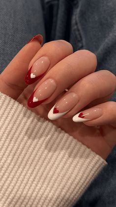 20 Simple Valentine's Day Nail Ideas Perfect for Every Minimalist V Day Nails, Nails With Hearts, Valentine Nail Designs, Easy Diy Nail Art, Statement Nails, Latest Nail Art Designs, Almond Nail Designs, French Tip Manicure, Chic Nail Designs