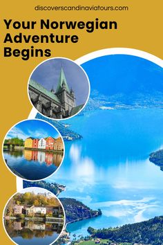 the cover of your norwegian adventure beginner's guide, with pictures of mountains and lakes