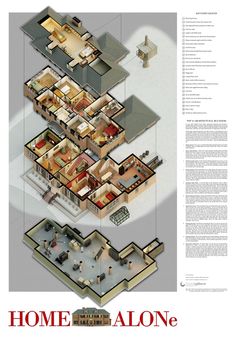 the floor plan for a house with three levels and two rooms, all connected to each other