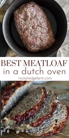 meatloaf in a dutch oven with the words best meatloaf in a dutch oven