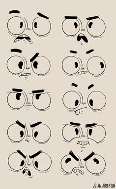 an image of cartoon faces drawn in black and white