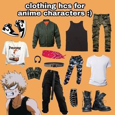 Katsuki Bakugou Inspired Outfits, Casual Cosplay Anime My Hero Academia, Mha Outfits Inspired, My Hero Academia Casual Outfits, Demiboy Outfits Ideas, Anime Style Clothes Inspired Outfits, Bakugou Casual Clothes, Bakugou Outfit Inspiration, My Hero Academia Inspired Outfits