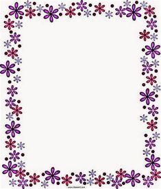 a square frame with purple and red flowers on the edges, in front of a white background