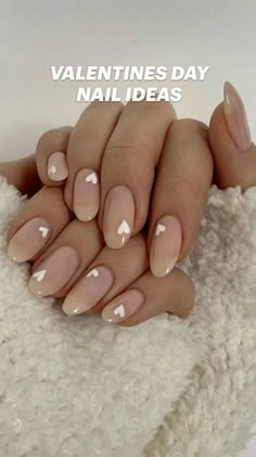 Ongles Beiges, February Nails, Her Nails, Oval Nails, Nature Tattoos, Heart Nails, Short Acrylic Nails