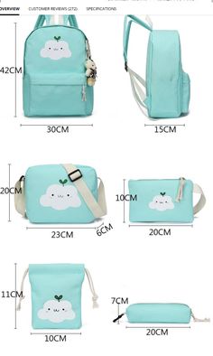 Casual 5 Pieces Set Kawaii Fashion School Bags Backpacks sold by KoKo Fashion on Storenvy Back To School Rectangular Nylon Shoulder Bag, Rectangular Nylon Shoulder Bag For Back To School, Green Kawaii Backpack, Kawaii School Bag With Zipper Closure, Kawaii School Bags With Zipper Closure, Kawaii Green Shoulder Bag For Daily Use, Green Kawaii Shoulder Bag For Daily Use, Harajuku Style School Bag In Nylon, Harajuku Style Large Capacity Nylon Bag