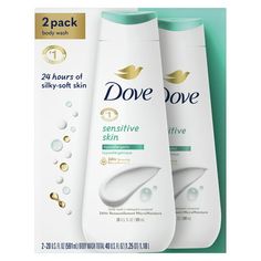 Dove Sensitive Skin Long Lasting Gentle Hypoallergenic Body Wash Twin Pack, If you have sensitive skin, you know that it needs special care - and how much of a relief it is to find a body wash that does just that. Like the Dove Sensitive Skin Body Wash, a fragrance-free, hypoallergenic body wash that is dermatologist recommended and gives you instantly soft skin and lasting nourishment. A sulfate-free body wash, this gentle skin cleanser uses Dove Moisture Renew Blend technology, a combination o Dove Sensitive Skin Body Wash, Dove Sensitive Skin, Sulfate Free Body Wash, Sensitive Skin Body Wash, Liquid Body Wash, Dove Body Wash, Gentle Skin Cleanser, Skin Cleanser, The Dove