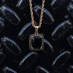 Micro Aura Onyx Pendant Necklace Gold Chain | Gold Gods® Emerald Necklace Pendant, Black Diamond Necklace, Necklace Gold Chain, Onyx Pendant, Trending Necklaces, Pendant Necklace Gold, Onyx Necklace, Emerald Pendant, Yellow Gold Chain