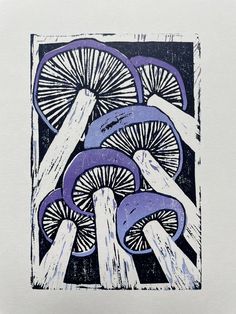 an image of mushrooms in blue and white