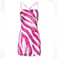 a pink and white dress with zebra print