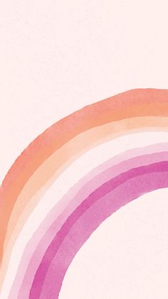 an image of a rainbow painted in pastel pinks and oranges on a white background