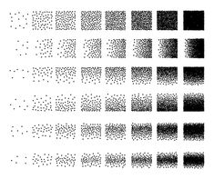 a collection of black and white dots