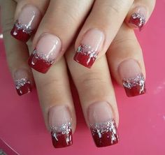 French Manicure Nail Designs, Red And Gold Nails, Queen Nails, Fingernail Designs, Manicure Nail Designs, French Tip Nail Designs, Classy Nail Designs, New Nail Designs, French Nail Designs