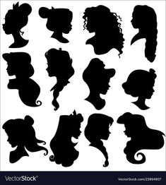 silhouettes of women with hair in different styles