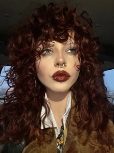 Red Curly Hair, Trendy Hair, Pretty Makeup, Hair Colors