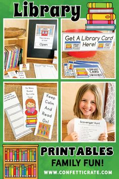 the library printables are great for kids to use