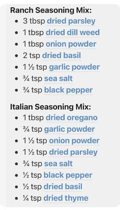 the italian seasoning mix is shown in blue and white