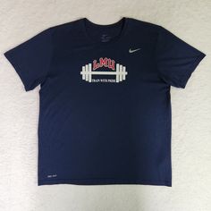 Loyola Marymount Lions Shirt XL Blue NCAA Collegiate Activewear Nike Dri-FIT  Excellent Used Condition  Size: XL  Color: Navy  100% Polyester  Machine Washable  See photographs for MEASUREMENTS *To ensure the best fit, please measure chest, sleeve and total length of your favorite-fitting shirt and compare measurements to those of this particular item Show your support for the Loyola Marymount Lions with this Nike Dri-FIT shirt. Perfect for basketball fans, this officially licensed collegiate ac Lion Shirt, Basketball Fans, Team Blue, Dri Fit Shirt, Navy Shirt, Nike Shirts, Nike Dri Fit, Ncaa, Dri Fit