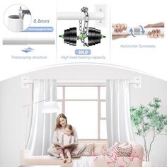 TANGWIN White Wrap Around Curtain Rods,Blackout Curtain Rods for Windows 28 to 48 inch(2.3-4Ft),1 Inch Adjustable Curtain Rod Set,Room Darkening Drapery Rods,Black Out Window Curtain Rod 28-48",White TANGWIN White Curtain Rods for Windows 28 to 48 inch(2.3-4ft): Wrap around curtain rods include 2X13.5”X7/8” wrap around rods, 2X13.8”X1” fixed rods, 2 x square plate base, 1 x connector, 6 x screw and anchor, 1 x adjustable telescopic bracket (bracket can be adjusted from 3.25 to 4.75 inches), 1 piece of installation instruction card. Please choose the right size curtain rods according to the length of your window. TANGWIN Wrap Around Curtain Rods: Aluminum alloy square plate base that fits against the wall, wrap around curtain rods at both ends curved to wrap the curtain around the window fr White Curtain Rods, Bronze Curtain Rods, Blackout Curtain Rod, Wrap Around Curtain Rod, White Curtain Rod, Wall Wrap, Window Wrap, Set Room, Black Curtain Rods