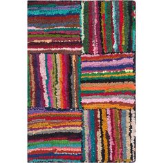 multicolored rugs are arranged in rows and squares, with different colors on them